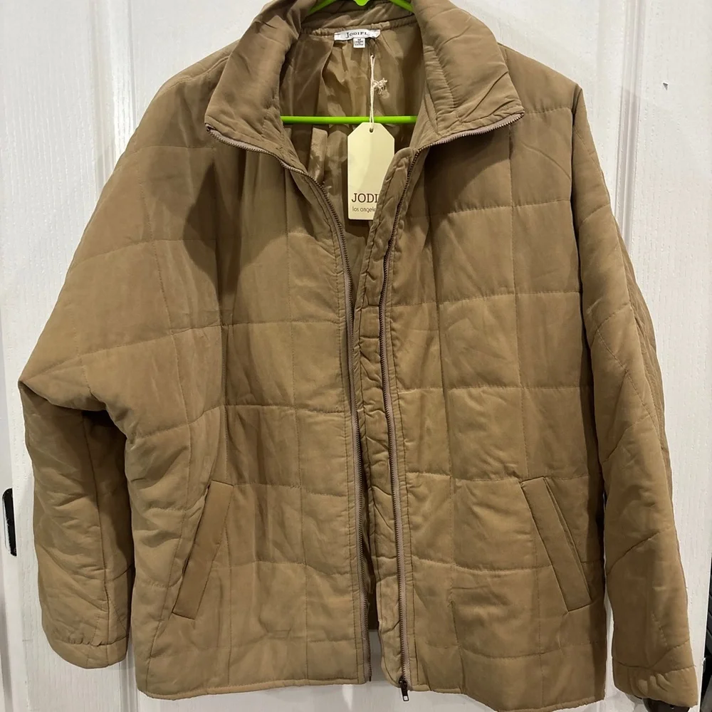 JODIFL Men's Quilted Light Brown Puffer Jacket - Picture 1 of 3